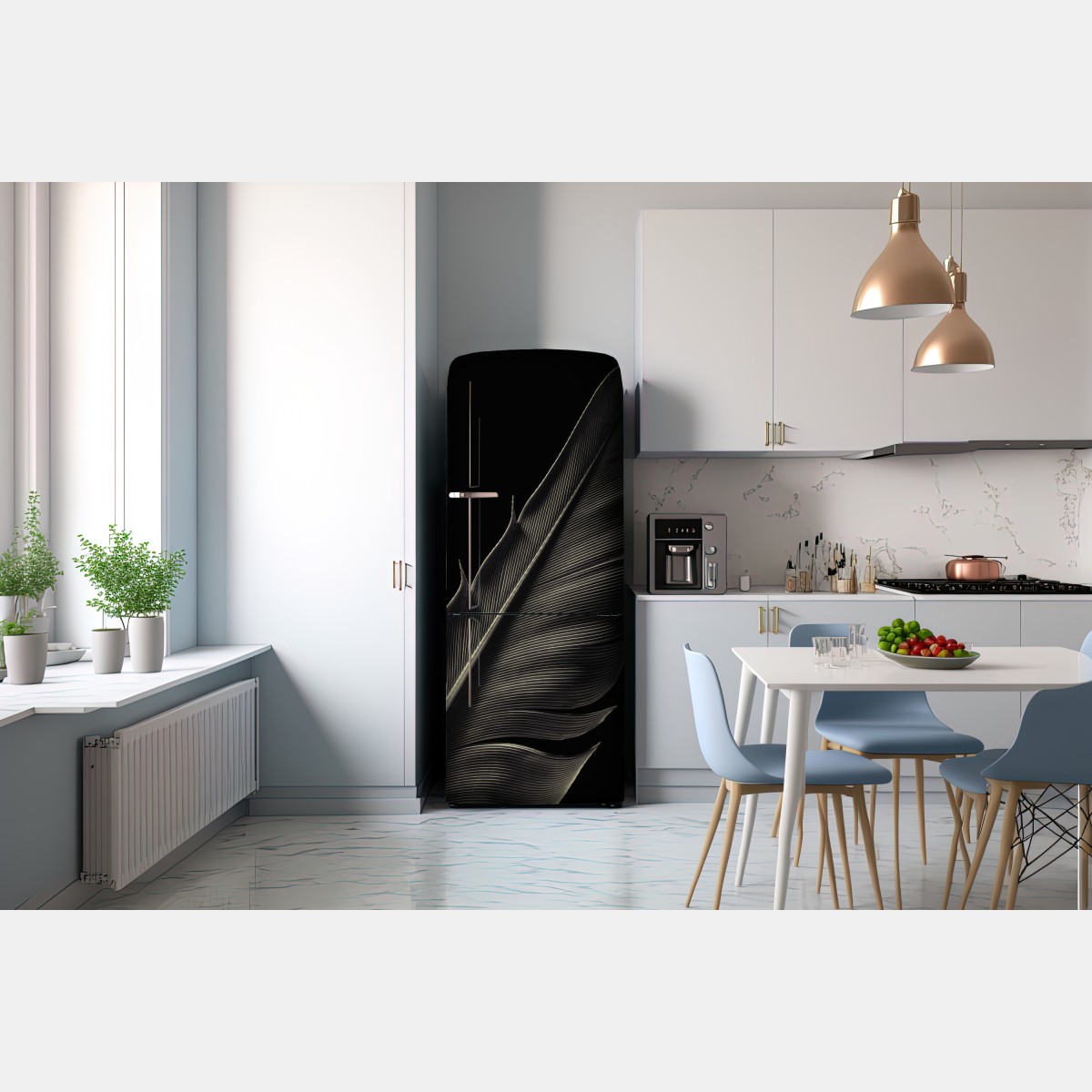 Naklejka na lodówkę delikatne pióro w makrofotografii – Wallissimo® Naklejka na lodówkę delikatne pióro w makrofotografii – Wallissimo®