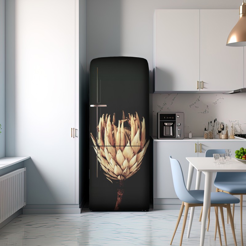 Naklejka na lodówkę sucha protea w sepii – Wallissimo® Naklejka na lodówkę sucha protea w sepii – Wallissimo®