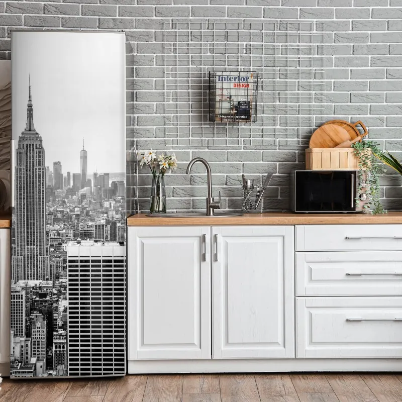 Naklejka na lodówkę złoty wzór art deco – Wallissimo®