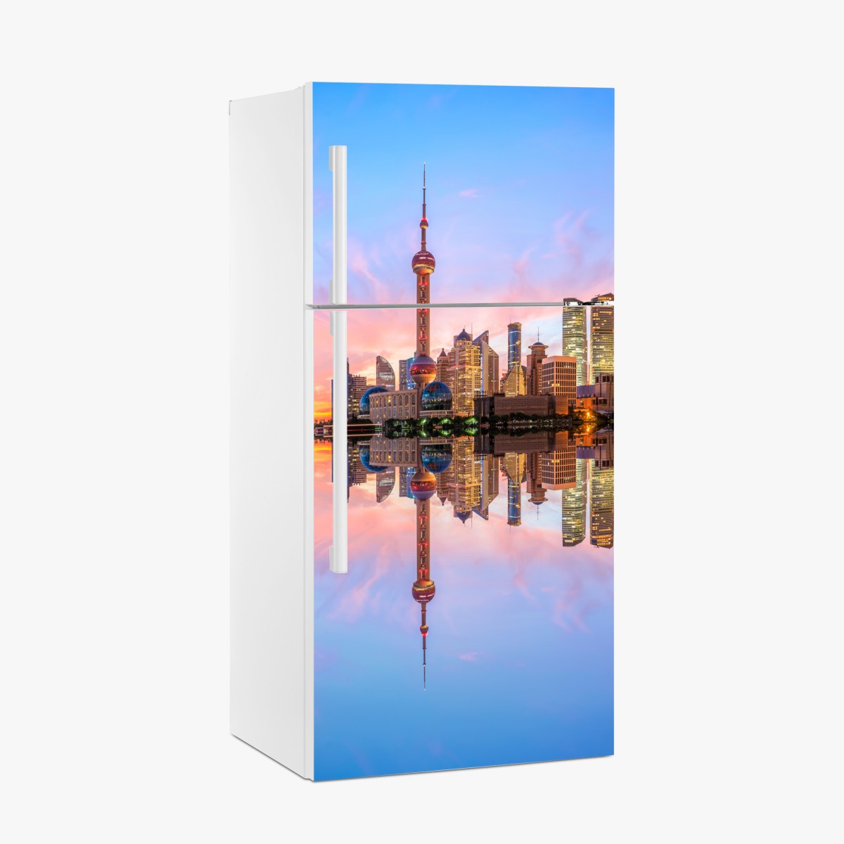Fridge sticker Shanghai skyline at sunrise – Wallissimo®