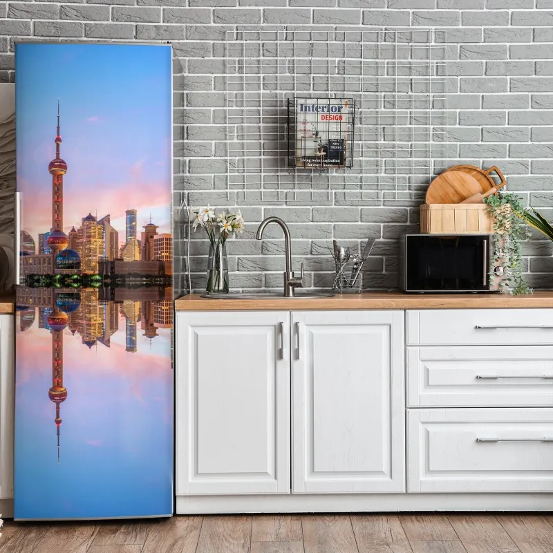 Naklejka na lodówkę vintage wzór różany w odcieniach różu – Wallissimo®