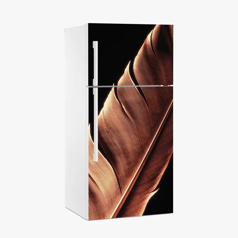 Naklejka na lodówkę różowa papuga i chryzantema - botaniczny motyw – Wallissimo®