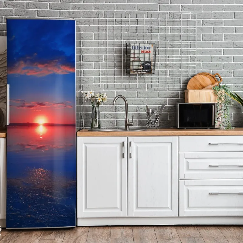 Naklejka na lodówkę panorama Nowego Jorku w monochromie – Wallissimo®