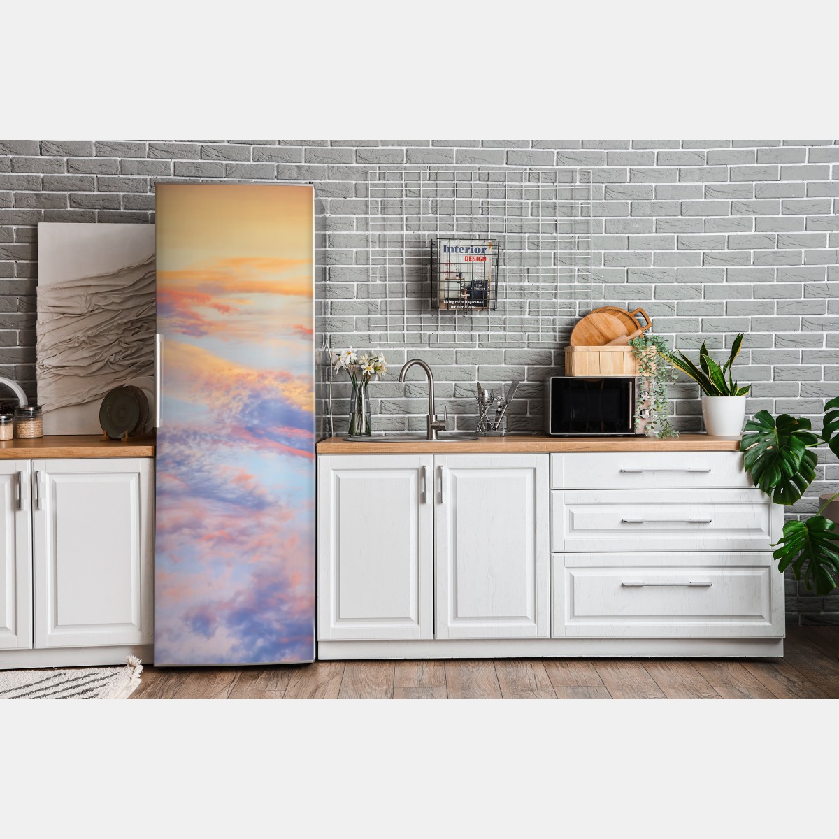 Naklejka na lodówkę spokojne pastelowe niebo o wschodzie słońca – Wallissimo® Naklejka na lodówkę spokojne pastelowe niebo o wschodzie słońca – Wallissimo®