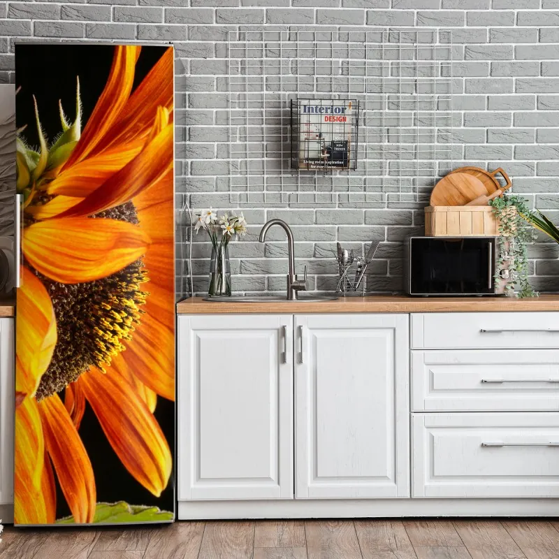 Naklejka na lodówkę jasny żółty wzór w kropki do pokoju – Wallissimo®