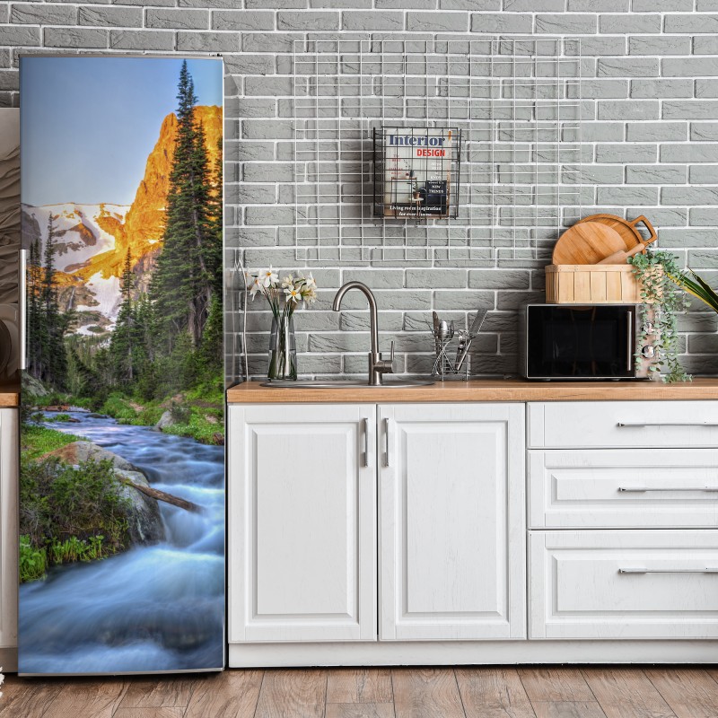 Naklejka na lodówkę vintage kwiatowy wzór damask – Wallissimo®