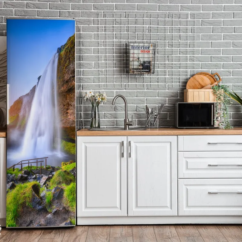 Naklejka na lodówkę złoty art deco wzór okręgów – Wallissimo®