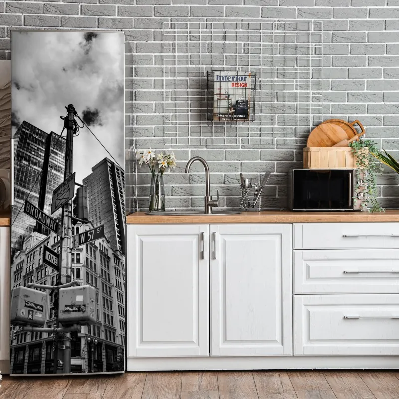 Naklejka na lodówkę ornamentalny złoty wzór chmur – Wallissimo®