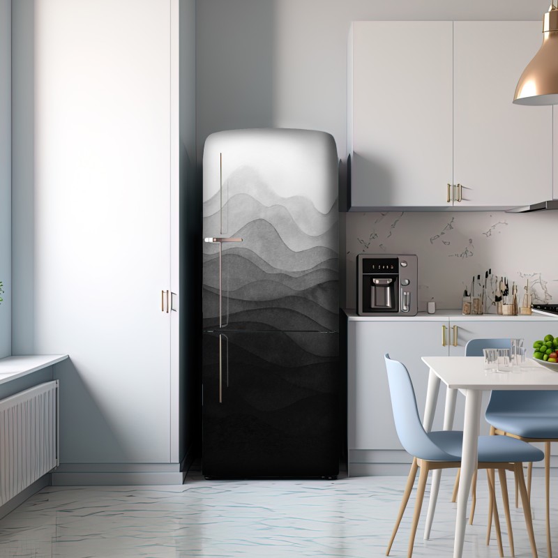 Naklejka na lodówkę monochromatyczne warstwowe góry – Wallissimo® Naklejka na lodówkę monochromatyczne warstwowe góry – Wallissimo®