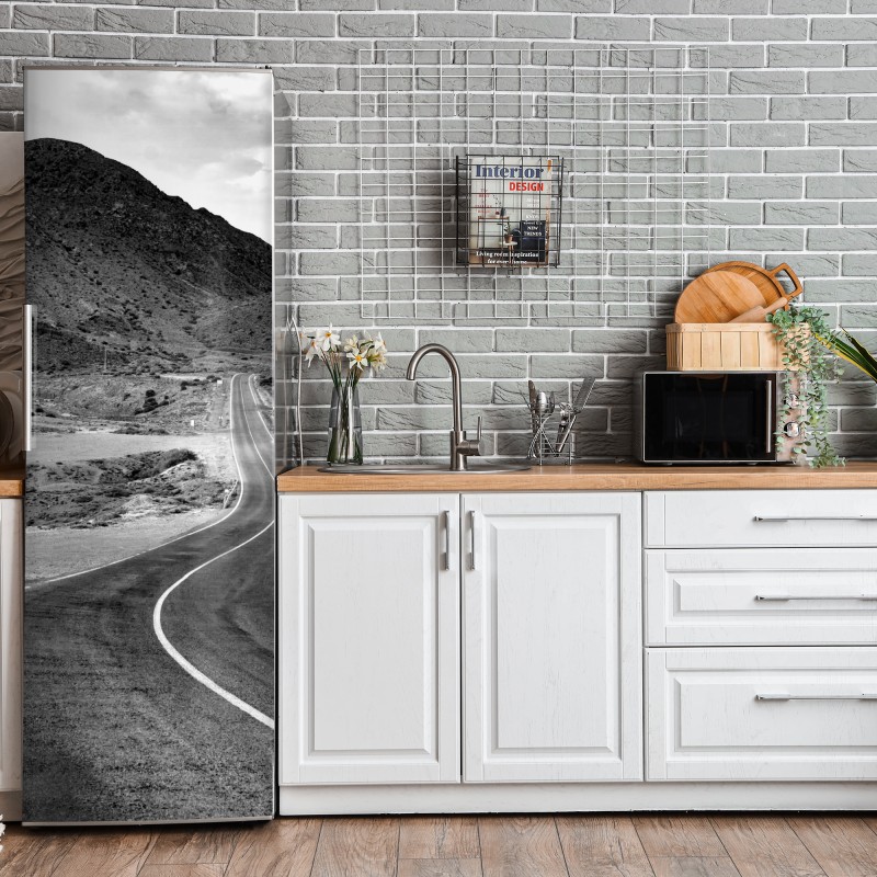 Naklejka na lodówkę vintage palmy na Hawajach o zachodzie słońca – Wallissimo®