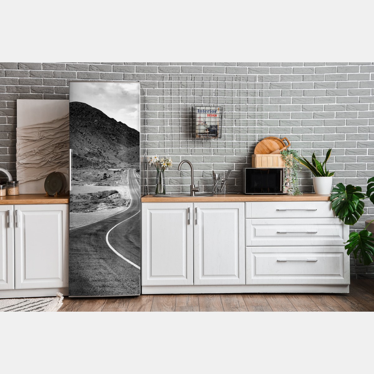 Naklejka na lodówkę kręta droga w górach – Wallissimo® Naklejka na lodówkę kręta droga w górach – Wallissimo®