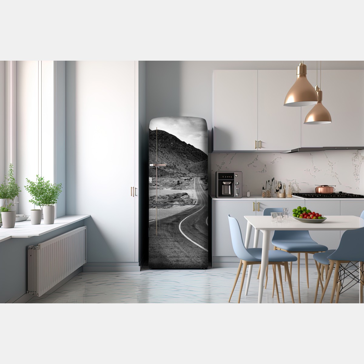 Naklejka na lodówkę kręta droga w górach – Wallissimo® Naklejka na lodówkę kręta droga w górach – Wallissimo®