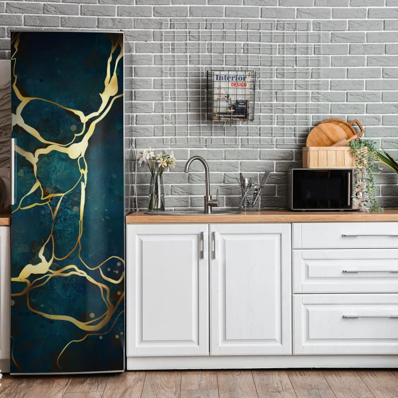 Naklejka na lodówkę trzy dmuchawce na turkusowym tle – Wallissimo®