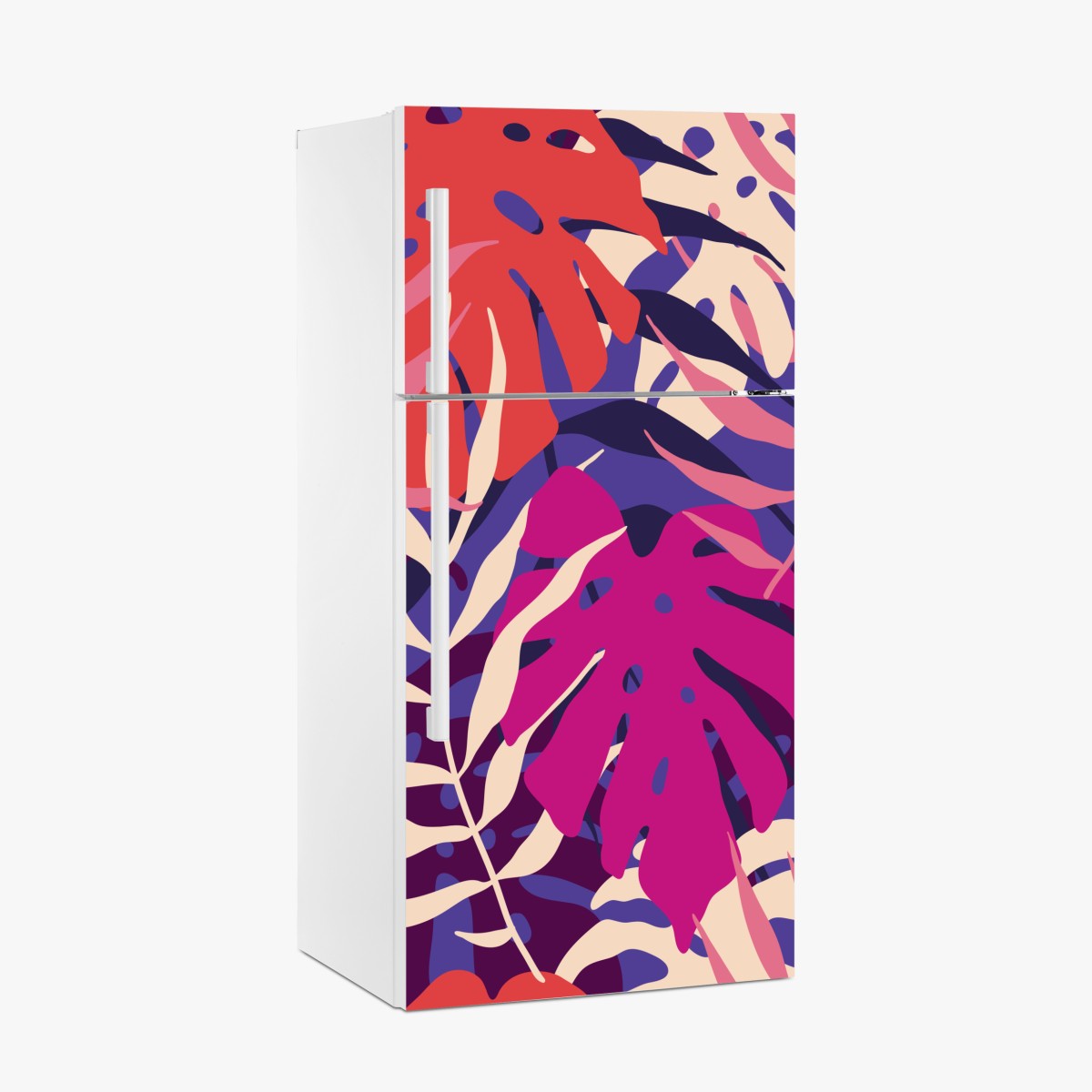 Fridge sticker pastel tropical leaf design – Wallissimo®