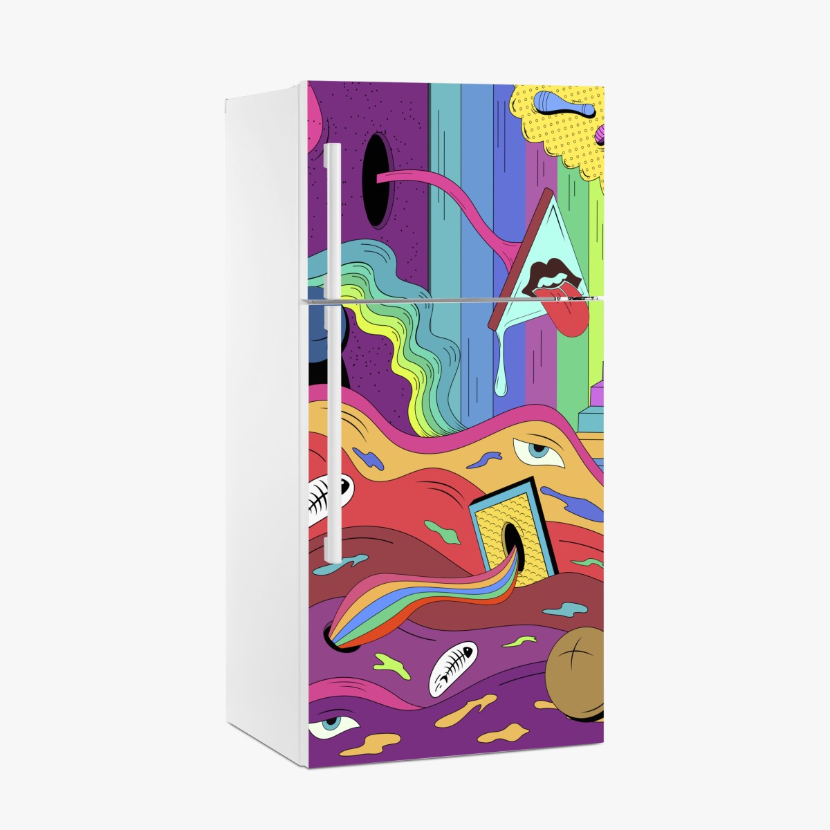 Fridge sticker psychedelic pop art dreamscape – Wallissimo®