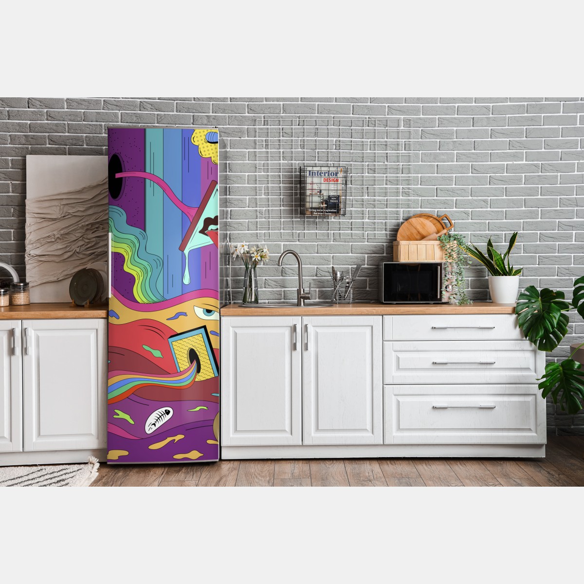 Naklejka na lodówkę psychodeliczny pop artowy sen – Wallissimo® Naklejka na lodówkę psychodeliczny pop artowy sen – Wallissimo®