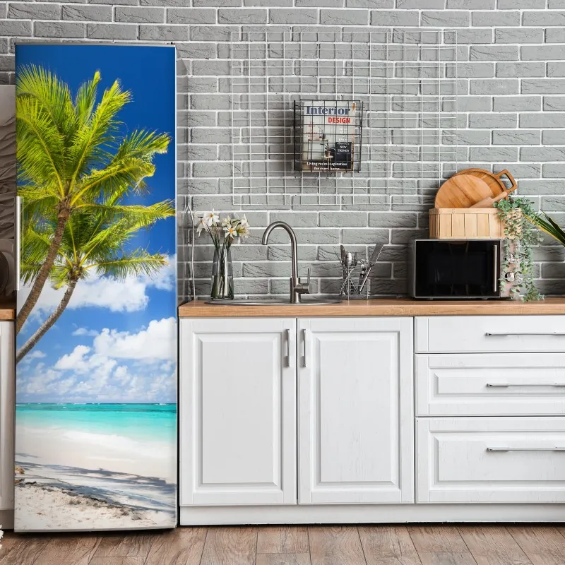 Naklejka na lodówkę ornamentalny złoty wzór chmur – Wallissimo®