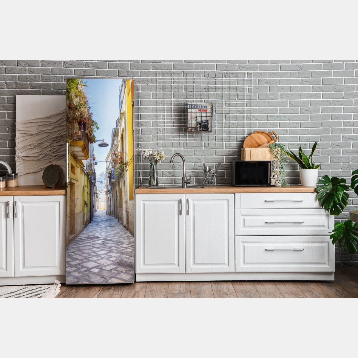 Naklejka na lodówkę słoneczna uliczka w Brindisi – Wallissimo® Naklejka na lodówkę słoneczna uliczka w Brindisi – Wallissimo®