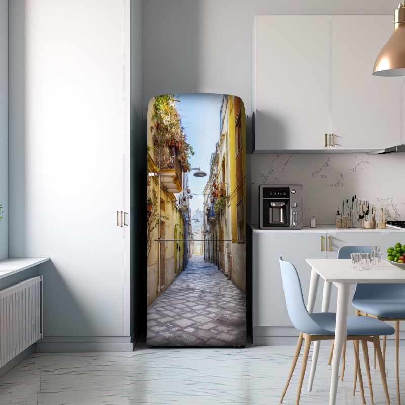 Naklejka na lodówkę słoneczna uliczka w Brindisi – Wallissimo® Naklejka na lodówkę słoneczna uliczka w Brindisi – Wallissimo®