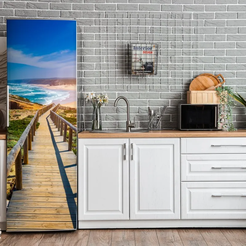 Naklejka na lodówkę zachód słońca nad wydmami Grace Bay – Wallissimo®