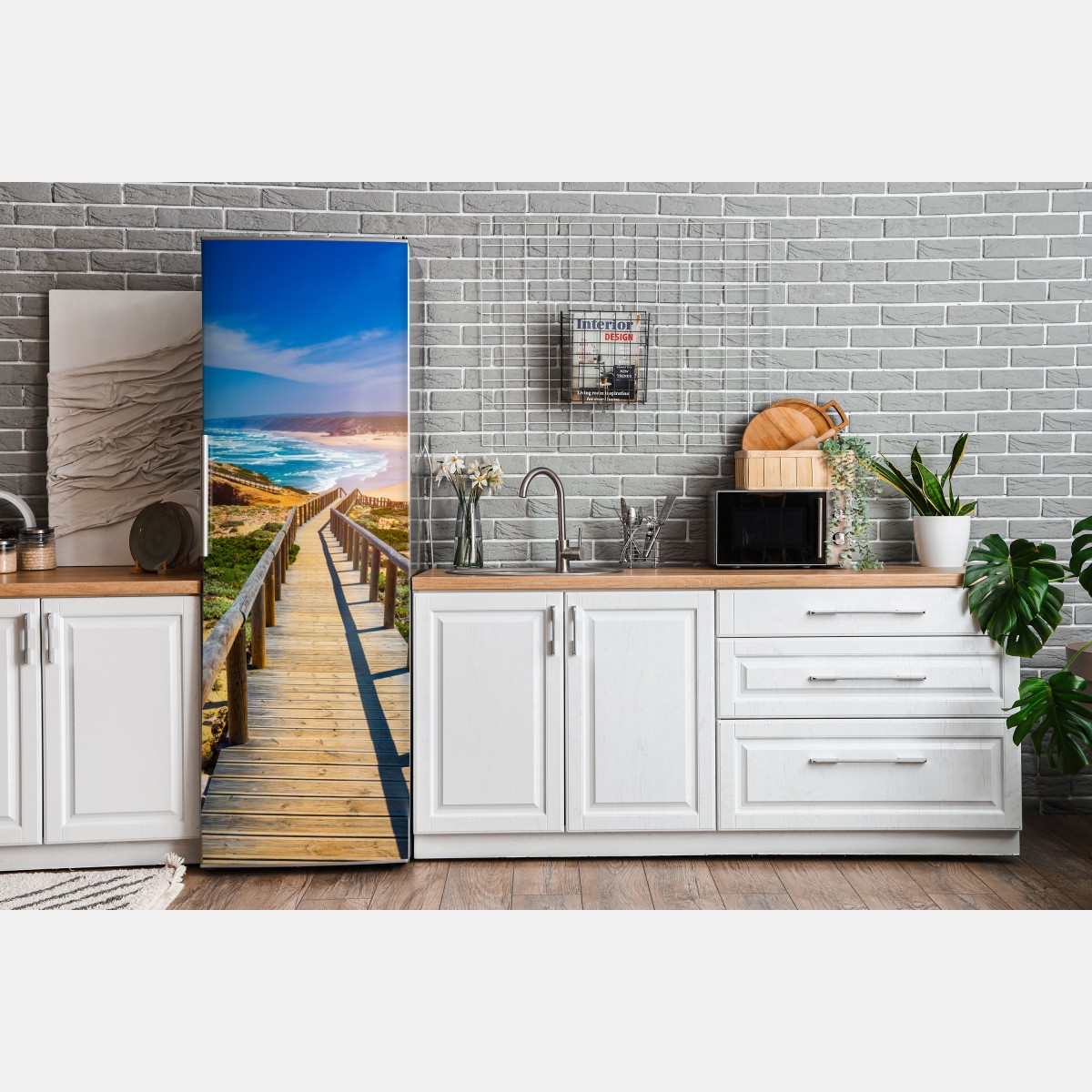 Naklejka na lodówkę deptak do Praia da Bordeira – Wallissimo® Naklejka na lodówkę deptak do Praia da Bordeira – Wallissimo®