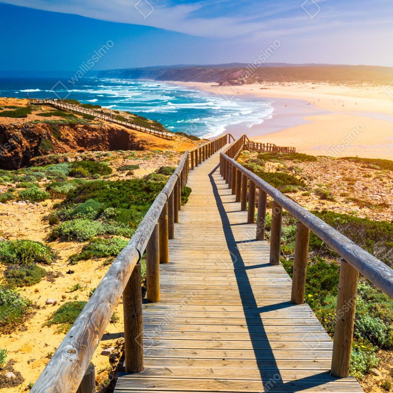 Naklejka na lodówkę deptak do Praia da Bordeira – Wallissimo® Naklejka na lodówkę deptak do Praia da Bordeira – Wallissimo®