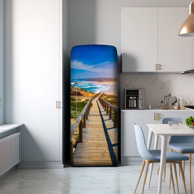 Naklejka na lodówkę deptak do Praia da Bordeira – Wallissimo® Naklejka na lodówkę deptak do Praia da Bordeira – Wallissimo®