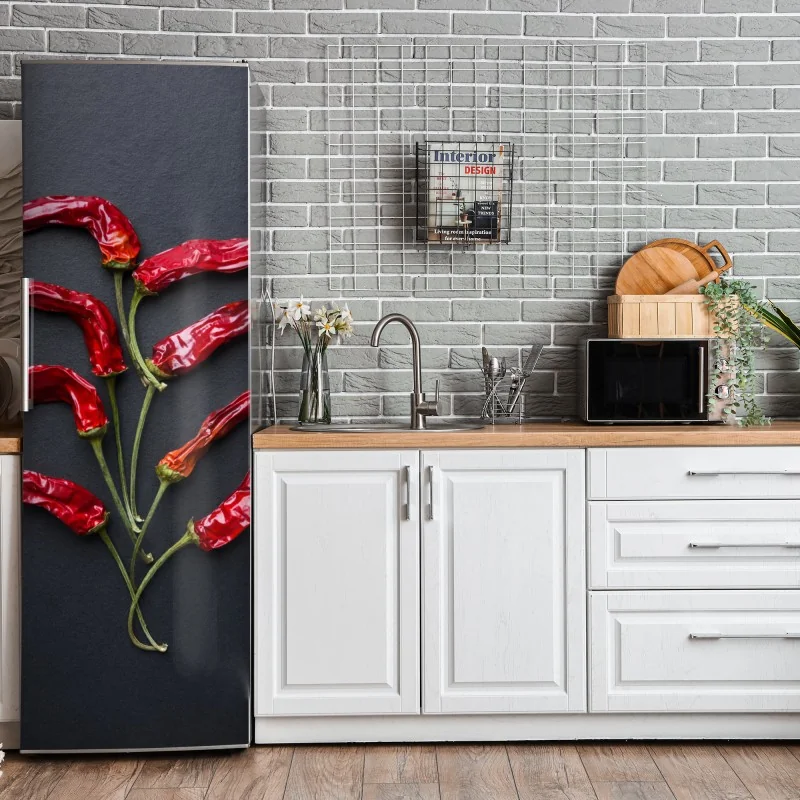 Naklejka na lodówkę złote tropikalne liście – Wallissimo®