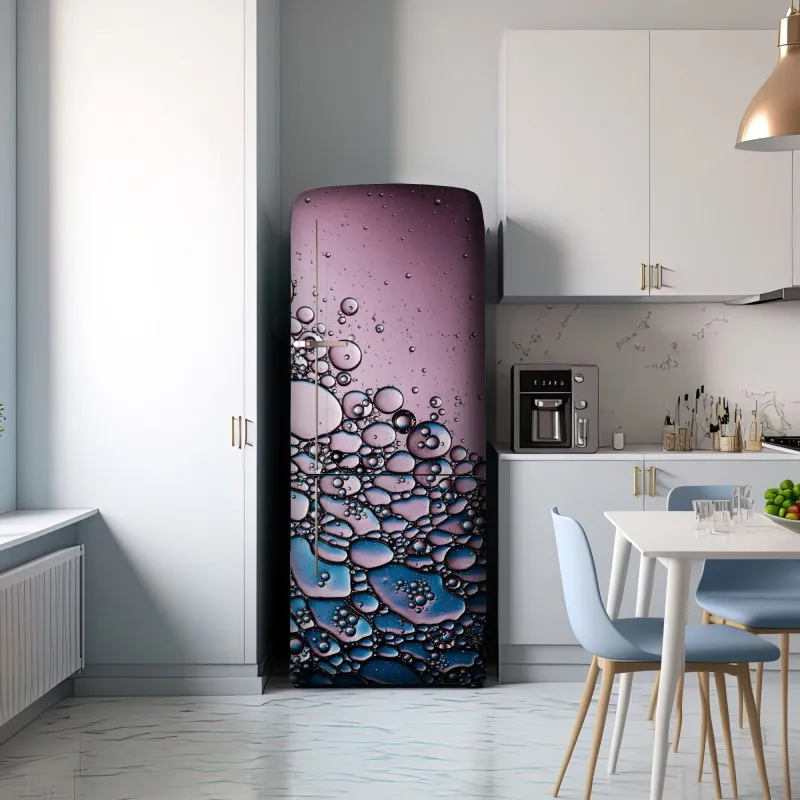 Naklejka na lodówkę fioletowy abstrakcyjny wzór z bąbelkami – Wallissimo® Naklejka na lodówkę fioletowy abstrakcyjny wzór z bąbelkami – Wallissimo®
