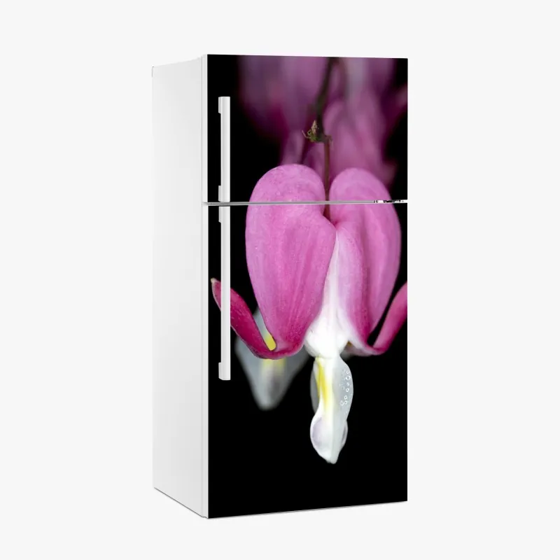 Naklejka na lodówkę delikatne różowe serduszko zbliżenie kwiatowe