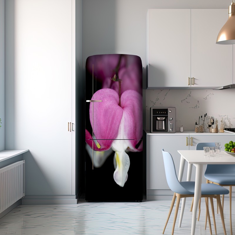 Naklejka na lodówkę delikatne różowe serduszko zbliżenie kwiatowe – Wallissimo® Naklejka na lodówkę delikatne różowe serduszko zbliżenie kwiatowe – Wallissimo®