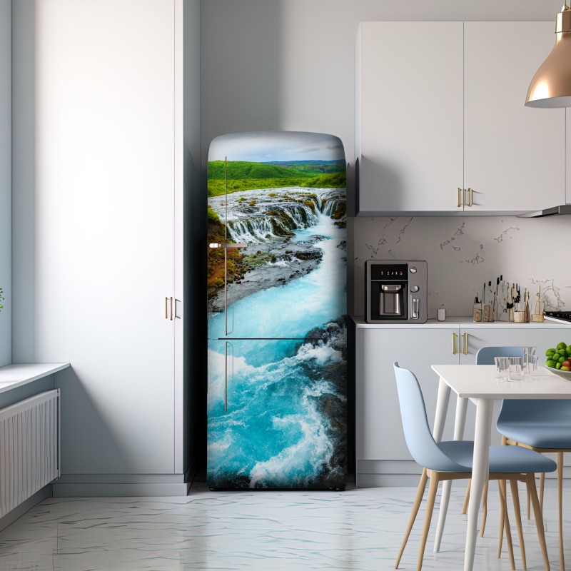 Naklejka na lodówkę wodospad Bruarfoss, Islandia – Wallissimo® Naklejka na lodówkę wodospad Bruarfoss, Islandia – Wallissimo®