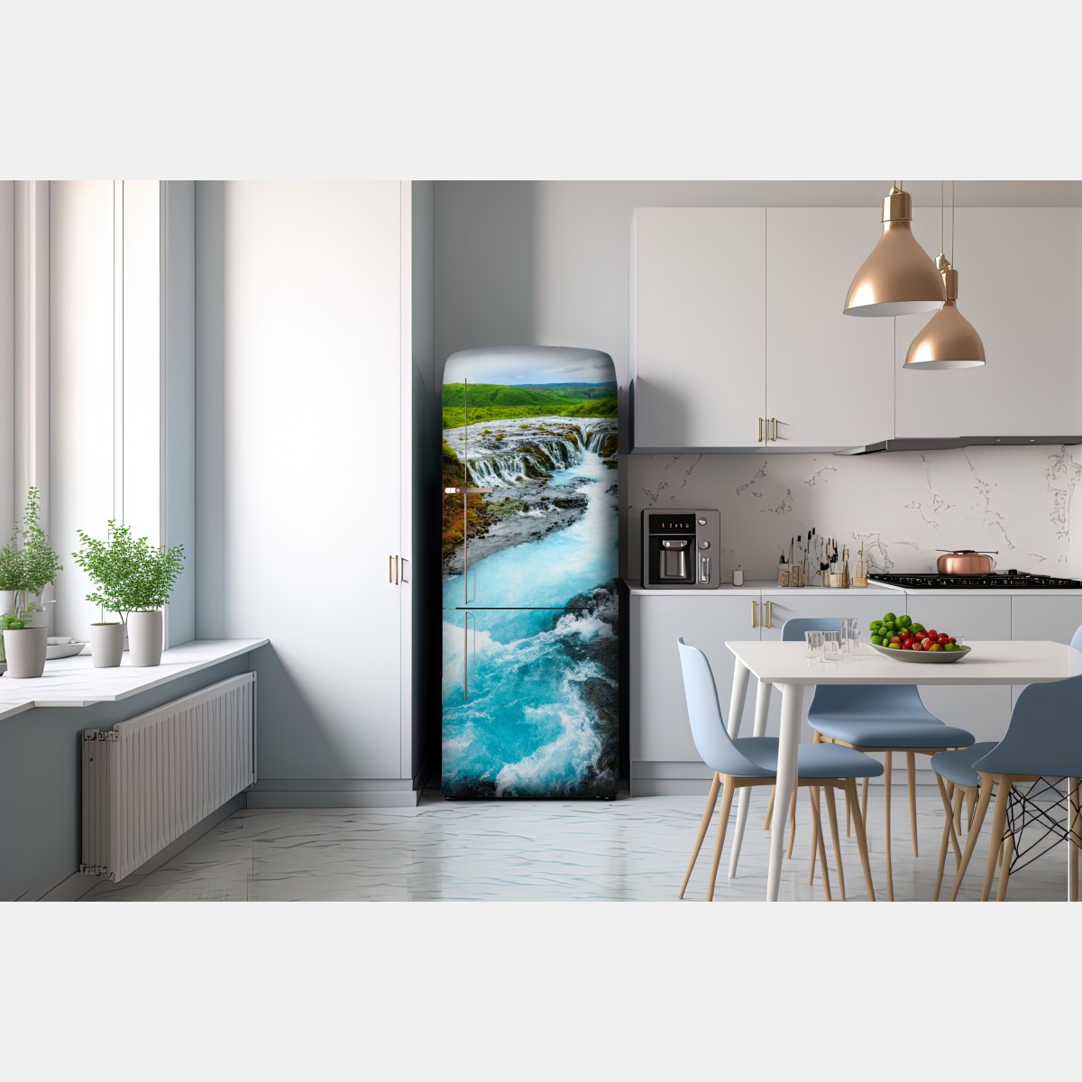 Naklejka na lodówkę wodospad Bruarfoss, Islandia – Wallissimo® Naklejka na lodówkę wodospad Bruarfoss, Islandia – Wallissimo®