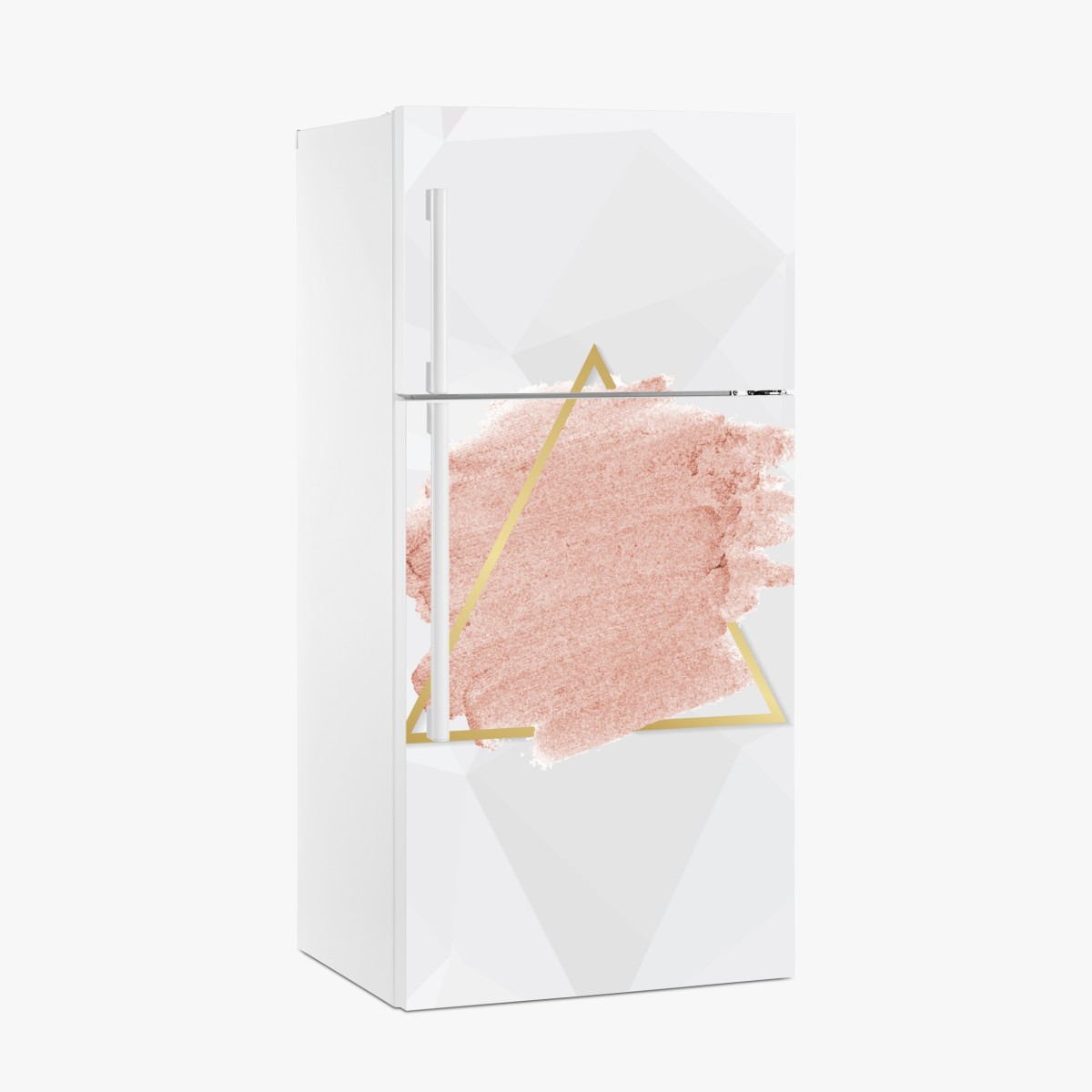 Fridge sticker pastel pink triangle abstract art – Wallissimo®