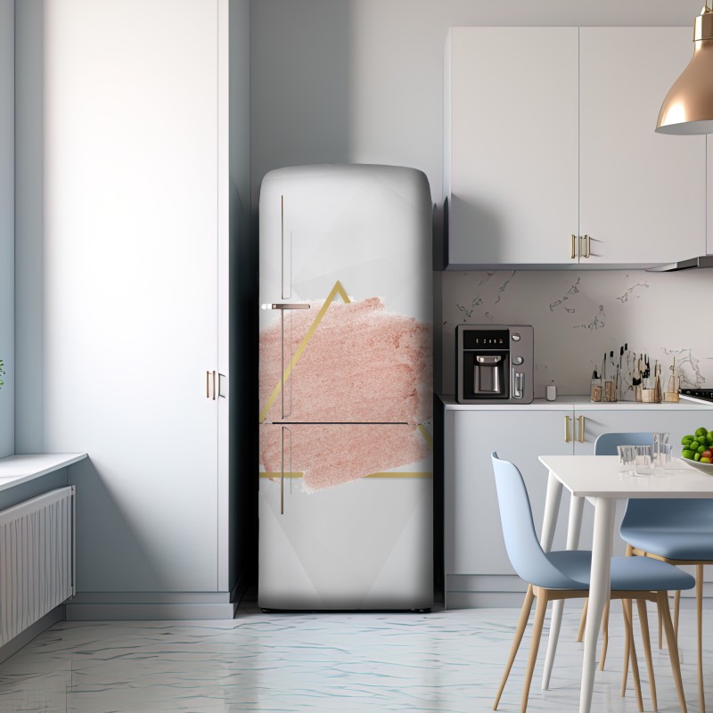 Naklejka na lodówkę pastelowy różowy trójkąt abstrakcyjny – Wallissimo® Naklejka na lodówkę pastelowy różowy trójkąt abstrakcyjny – Wallissimo®