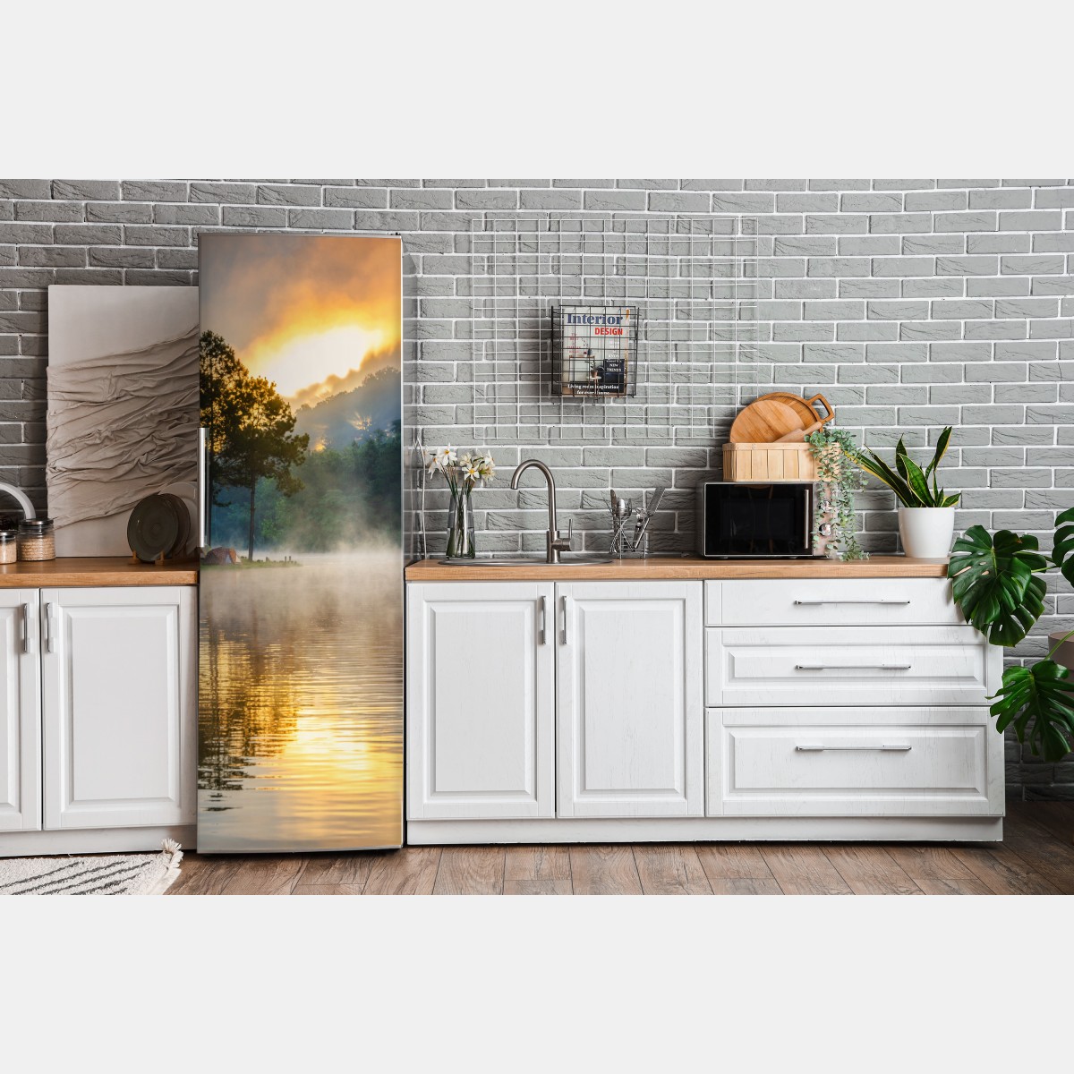 Naklejka na lodówkę poranna mgła nad jeziorem Pang Oung, Mae Hong Son – Wallissimo® Naklejka na lodówkę poranna mgła nad jeziorem Pang Oung, Mae Hong Son – Wallissimo®