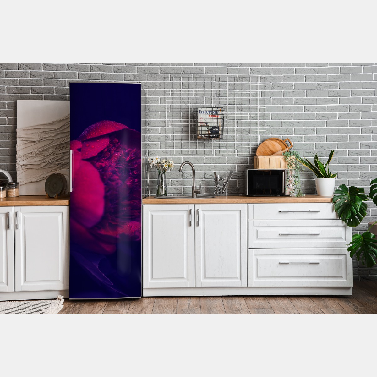 Naklejka na lodówkę nastrojowa różowa piwonia zbliżenie – Wallissimo® Naklejka na lodówkę nastrojowa różowa piwonia zbliżenie – Wallissimo®