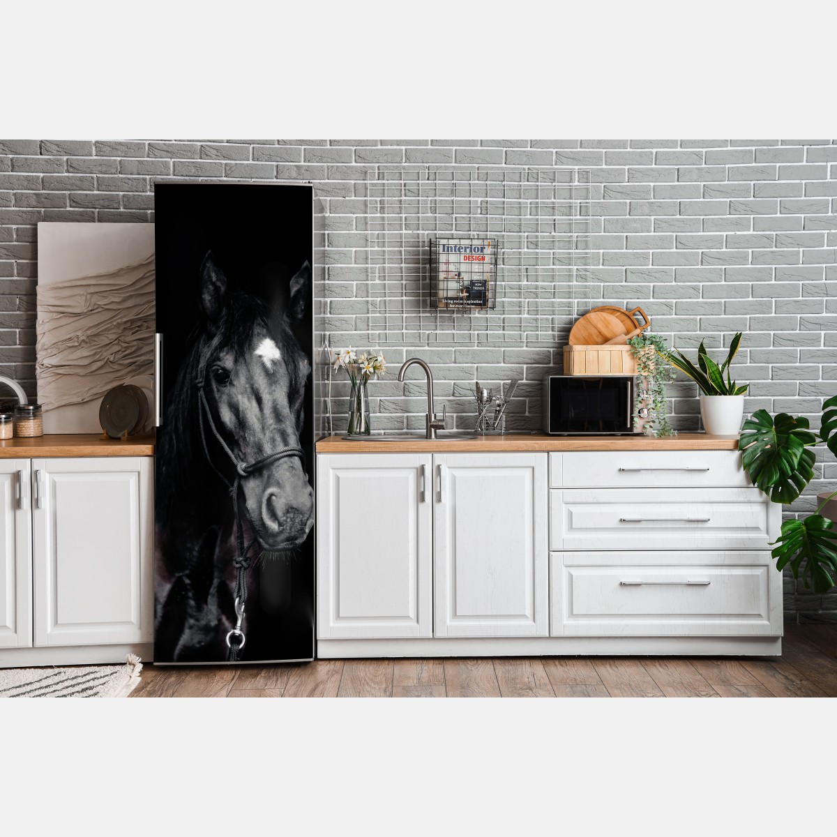 Naklejka na lodówkę majestatyczny portret konia – Wallissimo® Naklejka na lodówkę majestatyczny portret konia – Wallissimo®