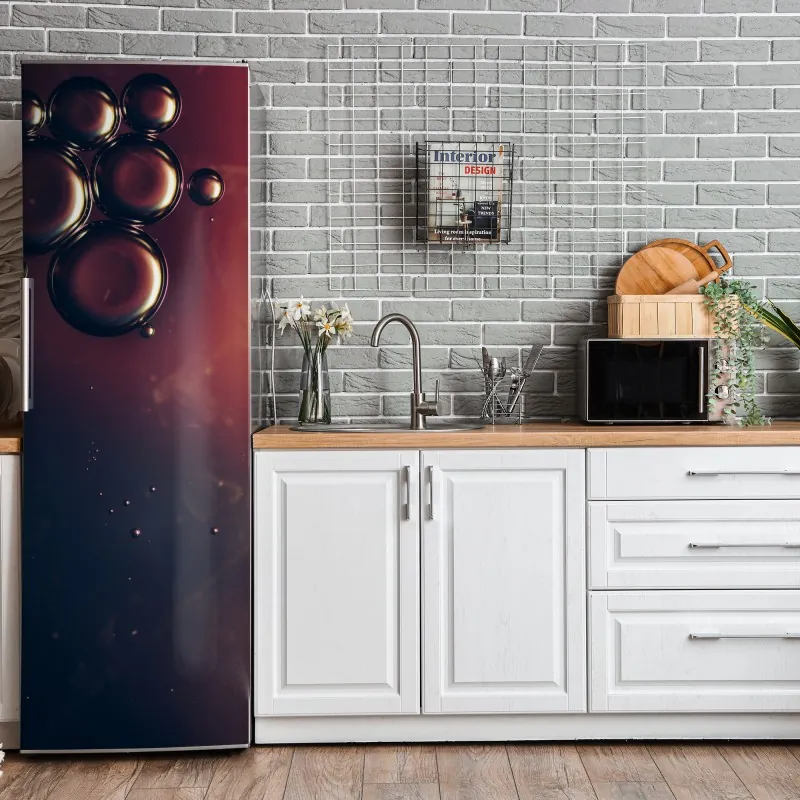 Naklejka na lodówkę delikatne złote róże — elegancki wzór kwiatowy – Wallissimo®