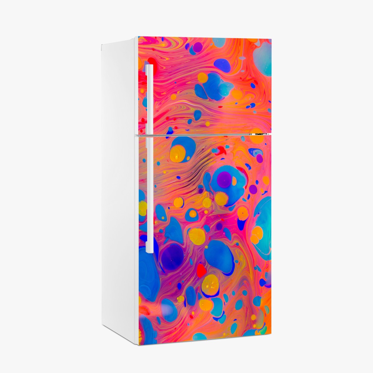 Fridge sticker ottoman ebru marbling abstract waves – Wallissimo®