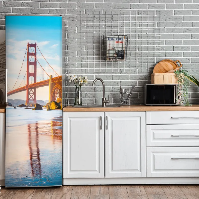 Naklejka na lodówkę mglisty wąwóz przy Upper Sunwapta Falls, Jasper National Park – Wallissimo®