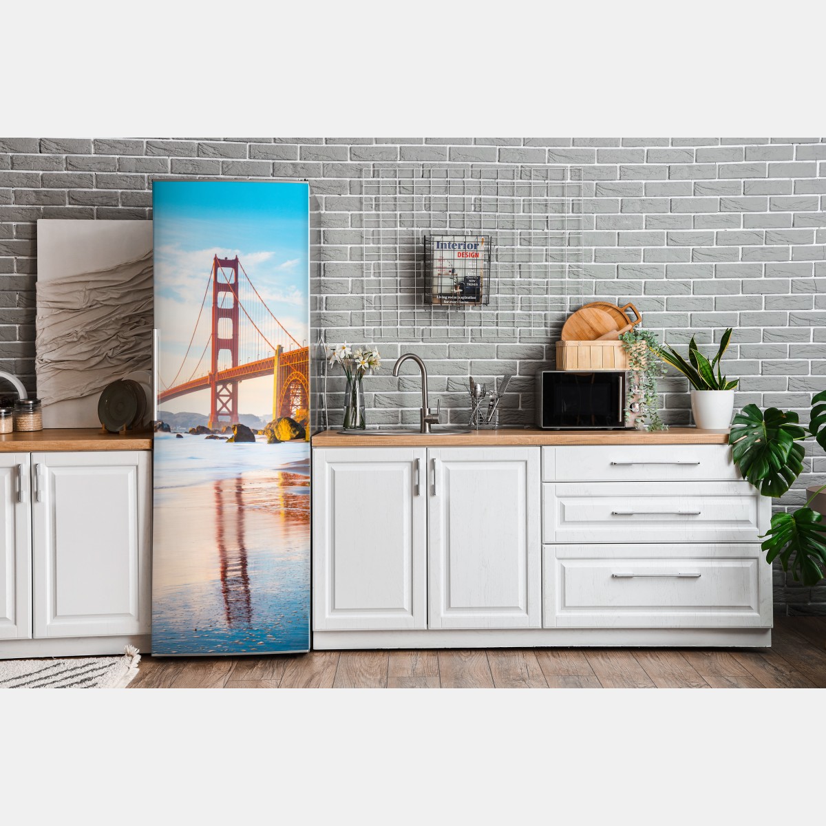 Naklejka na lodówkę złota godzina przy moście Golden Gate, Baker Beach – Wallissimo® Naklejka na lodówkę złota godzina przy moście Golden Gate, Baker Beach – Wallissimo®