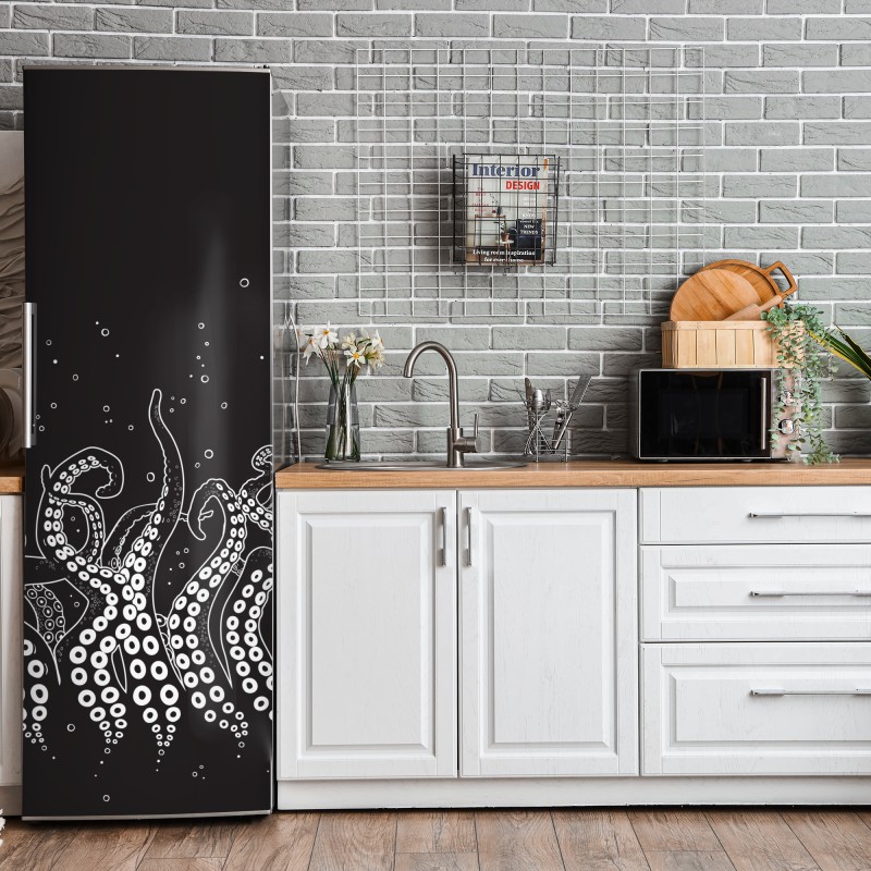 Naklejka na lodówkę delikatny różany wzór w pastelowych odcieniach – Wallissimo®