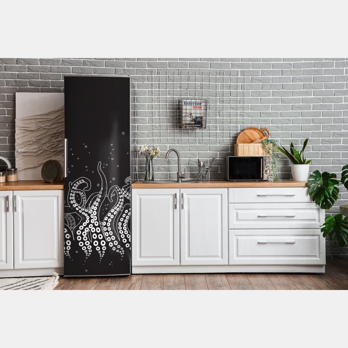 Naklejka na lodówkę wzór macek ośmiornicy – Wallissimo® Naklejka na lodówkę wzór macek ośmiornicy – Wallissimo®