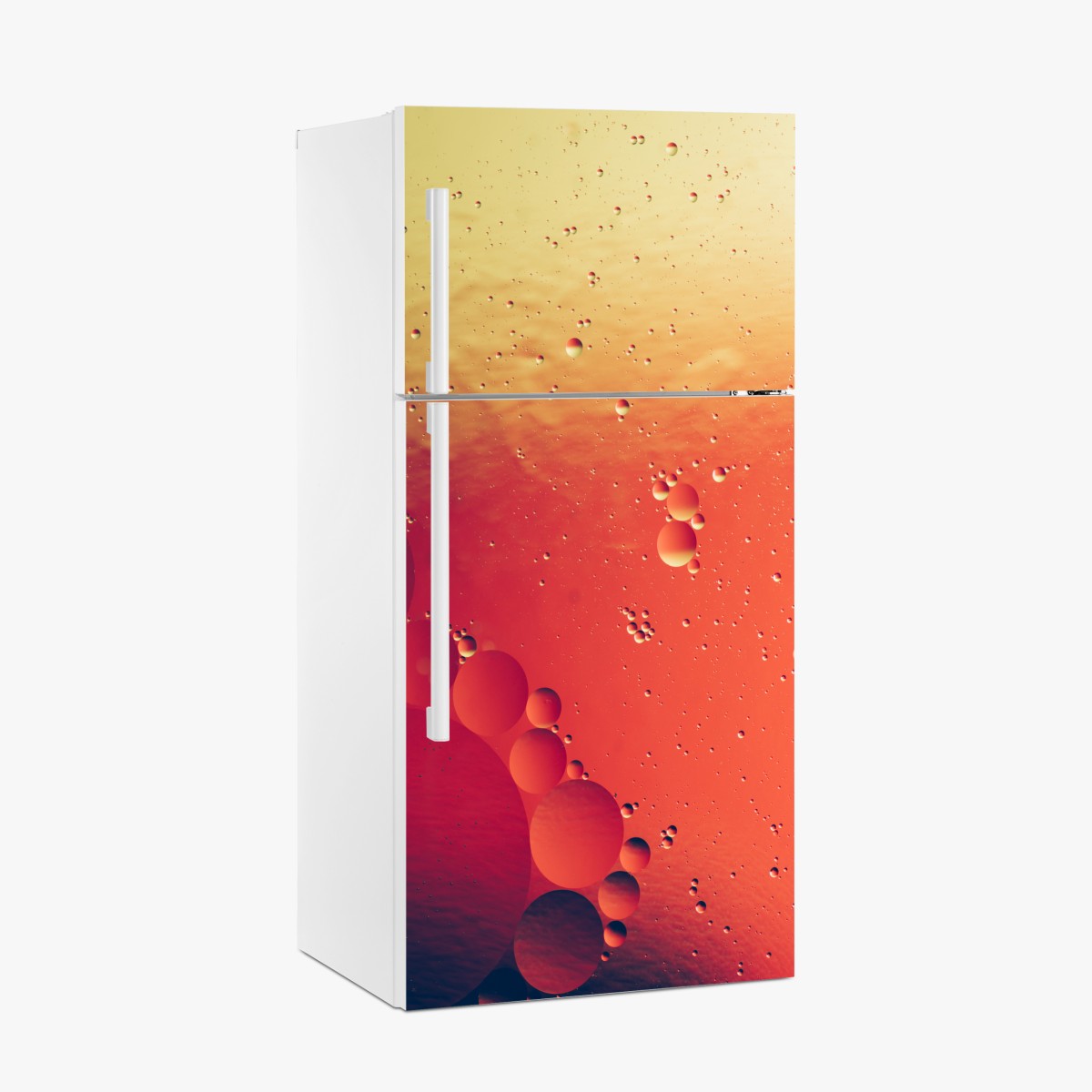 Fridge sticker warm orange bubble abstract art – Wallissimo®
