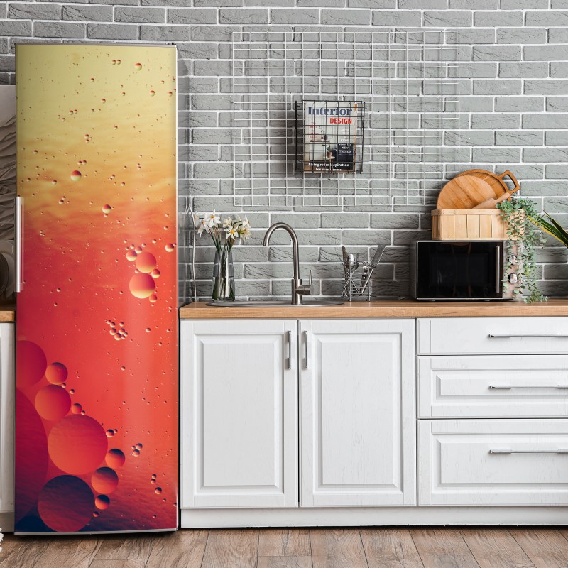 Naklejka na lodówkę turkusowy wzór łusek z złotymi detalami – Wallissimo®