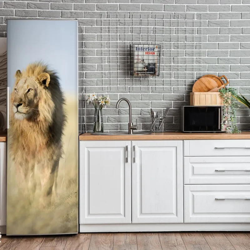 Naklejka na lodówkę biała tekstura marmuru z szarymi żyłkami – Wallissimo®