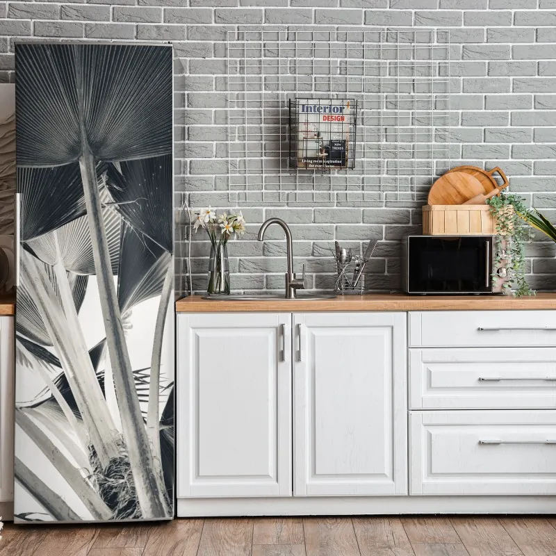 Naklejka na lodówkę zabawny tropikalny wzór geometryczny – Wallissimo®