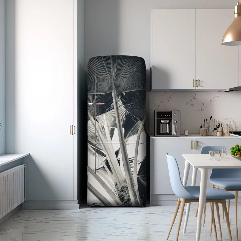 Naklejka na lodówkę tropikalna kompozycja liści bananowca – Wallissimo® Naklejka na lodówkę tropikalna kompozycja liści bananowca – Wallissimo®