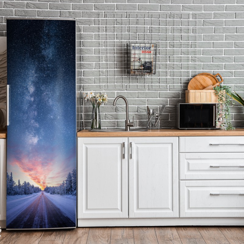 Naklejka na lodówkę delikatne złote róże — elegancki wzór kwiatowy – Wallissimo®